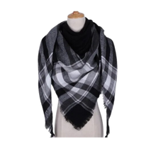 Cargar imagen en el visor de la galería, Bufanda de cashmere con tacto de lana de angora y diseño tartán
-Viena - Ozerty